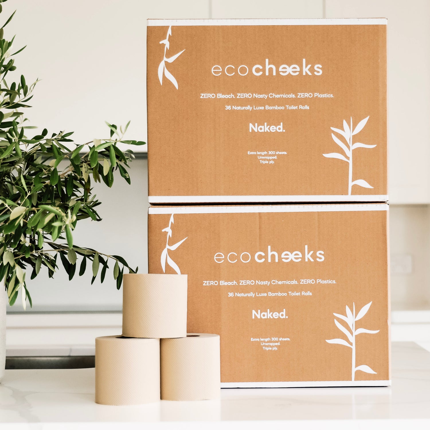 Double NAKED - 2 Cartons, 72 Bamboo Toilet Rolls