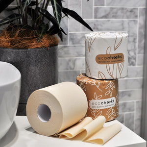 36 WRAPPED Rolls, Unbleached Bamboo Toilet Paper.