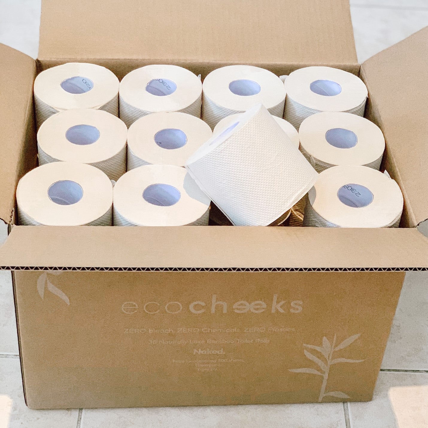 36 NAKED Rolls, Unbleached Bamboo Toilet Paper