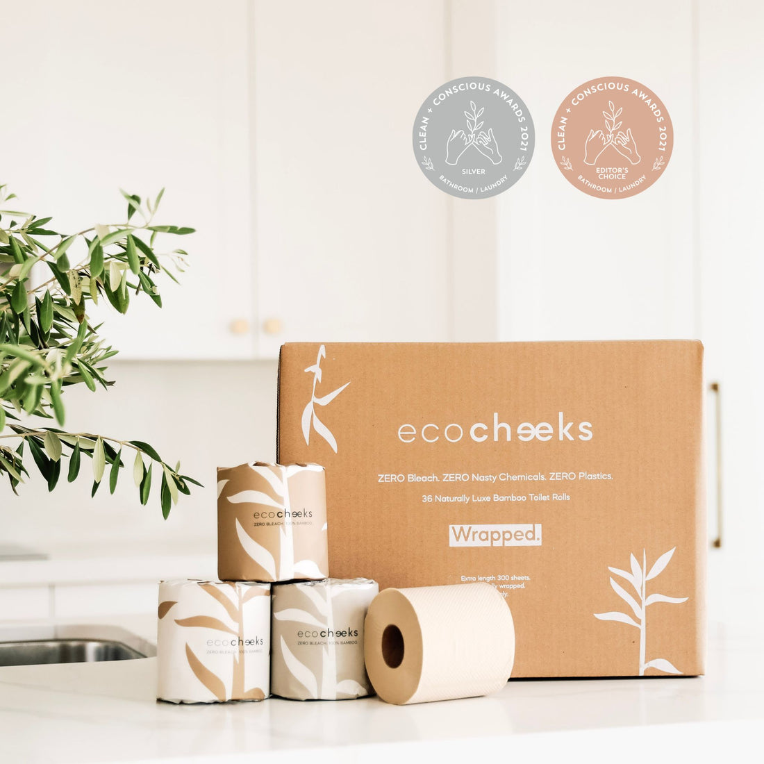 unbleached wrapped bamboo toilet paper