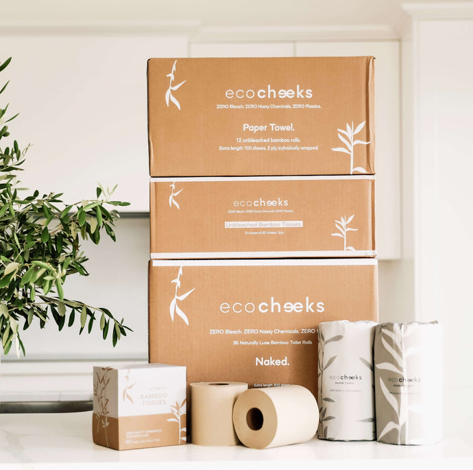 Bulk buy 100% bamboo, unbleached toilet paper, paper towels & tissues