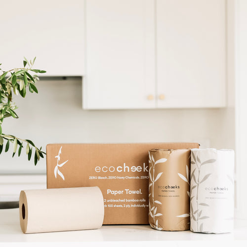 Unbleached 100% Bamboo Paper Towel - 12 Rolls